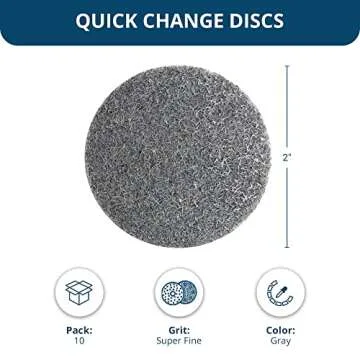 Benchmark Abrasives 2 Inch Sanding Discs Quick Change Silicon Carbide Surface Preparation Wheels, Polishing Wheel for Drill & Die Grinder Sanding Disc, Paint Stripper & Removal - (10 Pack)(Grey)