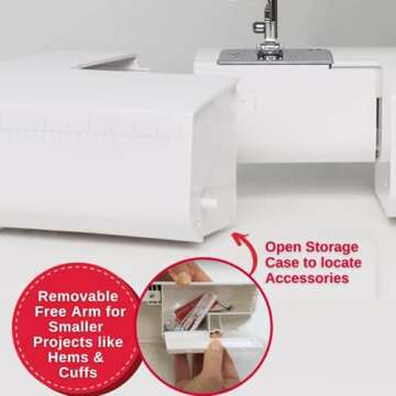 SINGER M2100 Lightweight & Compact Sewing Machine With 63 Stitch Applications, LED Light & Easy 4-step Buttonhole | Ideal for Mending and Sewing