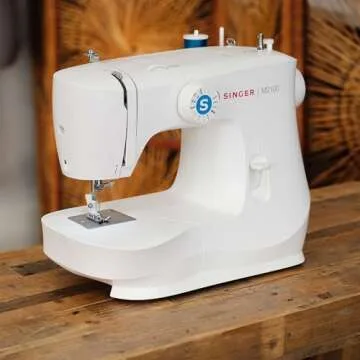 SINGER M2100 Lightweight & Compact Sewing Machine With 63 Stitch Applications, LED Light & Easy 4-step Buttonhole | Ideal for Mending and Sewing