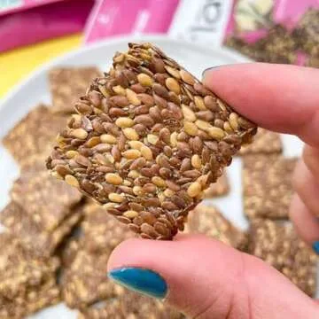 Flackers Organic Rosemary Flaxseed Crackers, Gluten Free, Non GMO, Vegan, Keto Snack, 9 Grams Fiber, 1 Net Carb, 5 Ounce 1-Pack