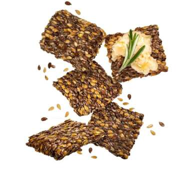 Flackers Organic Rosemary Flaxseed Crackers, Gluten Free, Non GMO, Vegan, Keto Snack, 9 Grams Fiber, 1 Net Carb, 5 Ounce 1-Pack