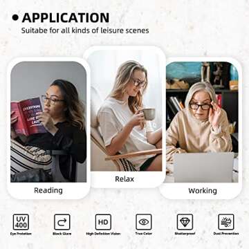 Reading Glasses Women Readers Blue Light Blocking Eye Glasses Bluelight Lentes De Lectura Fashion Eyeglasses Stylish Designer Cute 3 Pack 2.0 2.0+ Assorted Strength Trendy Strong Black Brown Tortoise