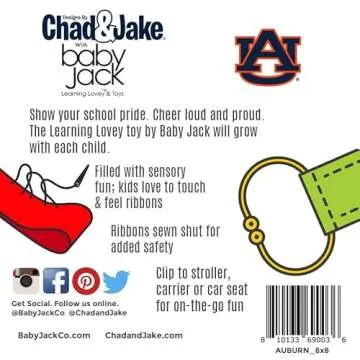 Auburn University Baby Tag Toy - Sensory Crinkle Fun