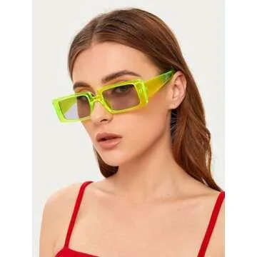 SORVINO Trendy Rectangle Sunglasses for Women Vintage 90s Retro Fashion Narrow Cool Square Sunglasse...