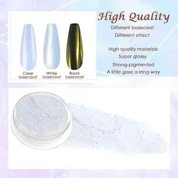 Laza White Chrome Nail Powder for Stunning Glazed Nails