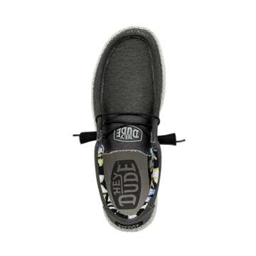 Hey Dude Men's Wally Canvas Stretch Black Size 11 | Men's Shoes | Men Slip-on Loafers | Comfortable ...