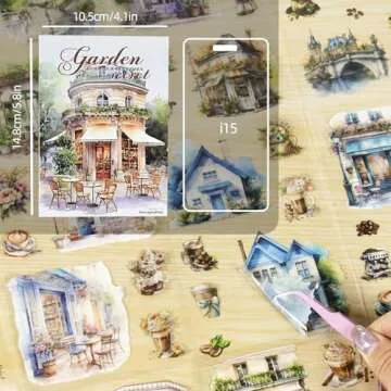 Flower Stickers for Scrapbooking,Vintage Natural Stickers 20Page 120pcs Transparent Scrapbook Supplies Journal Stickers Book for Card Making Journaling Envelopes DIY