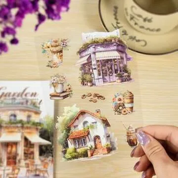 Flower Stickers for Scrapbooking,Vintage Natural Stickers 20Page 120pcs Transparent Scrapbook Supplies Journal Stickers Book for Card Making Journaling Envelopes DIY