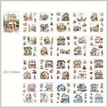 Flower Stickers for Scrapbooking,Vintage Natural Stickers 20Page 120pcs Transparent Scrapbook Supplies Journal Stickers Book for Card Making Journaling Envelopes DIY