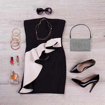 Silver Rhinestone Pouch Handbag for Elegant Women