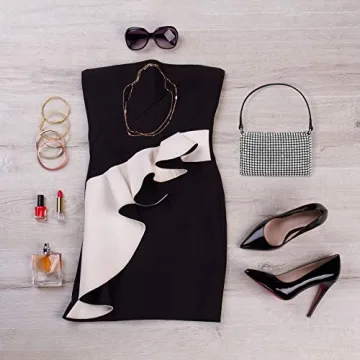 Silver Rhinestone Pouch Handbag for Elegant Women