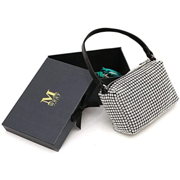 Silver Rhinestone Pouch Handbag for Elegant Women