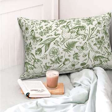 Spring Pillow Cover,Green Pillow Cover,Floral Pillow Covers,Cottage core Decor,fairycore Room Decor,...