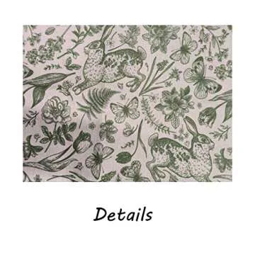 Spring Pillow Cover,Green Pillow Cover,Floral Pillow Covers,Cottage core Decor,fairycore Room Decor,Botanical Decor,Bunny Pillow Cover,Lumbar Pillow Cover 12 * 20 Inches