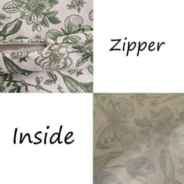 Spring Pillow Cover,Green Pillow Cover,Floral Pillow Covers,Cottage core Decor,fairycore Room Decor,Botanical Decor,Bunny Pillow Cover,Lumbar Pillow Cover 12 * 20 Inches