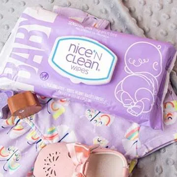 Nice 'n Clean Unscented Baby Wipes (672 Total Wipes) | Ideal for Sensitive Skin | Hypoallergenic, Plastic-Free, Plant-Based Wet Wipes | Made w/ 100% Purified Water