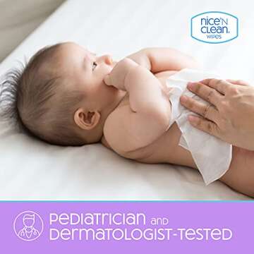 Nice 'n Clean Unscented Baby Wipes (672 Total Wipes) | Ideal for Sensitive Skin | Hypoallergenic, Plastic-Free, Plant-Based Wet Wipes | Made w/ 100% Purified Water