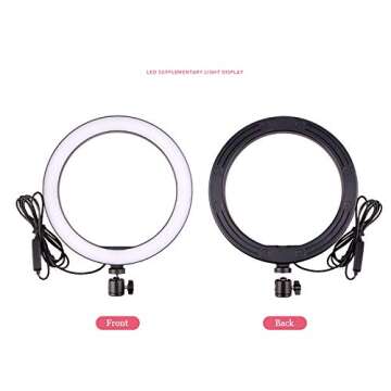 Ring Light with Cell Phone Holder Tripod Stand with Desktop LED Lamp with 3 Light Modes for Beauty Video Live and Makeup