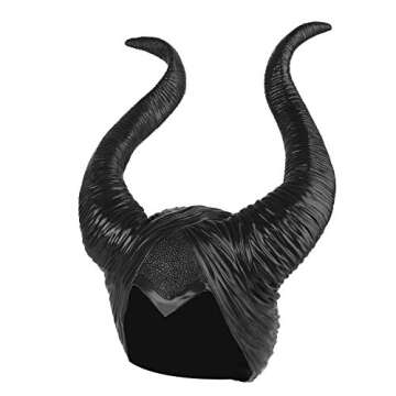 Instenira 1x Maleficent Headpiece Costume Halloween Hat Maleficent Queen Horns Black