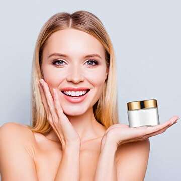 16 Pieces 2 oz Plastic Jars with Lids Gold Plastic Containers Round Clear Leak Proof Cosmetic Container Jars for Lotions Ointments Travel Cosmetic Cream Make up Storage(Gold,60 ml/ 2 oz)