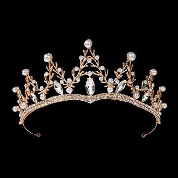 Ursula Costume Women Crown, Vofler Gold Tiara Mermaid Evil Queen Elf Witch Seashell Shell Coral Pear...