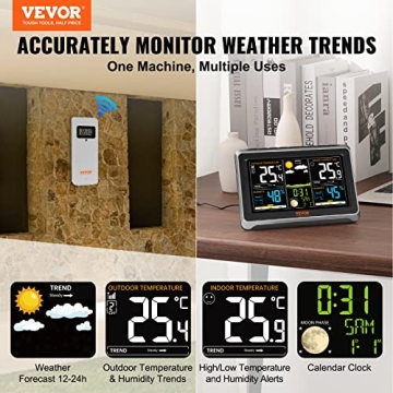 VEVOR Weather Station with Large Color Display and Sensors