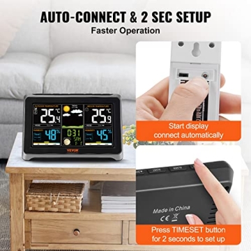 VEVOR Weather Station with Large Color Display and Sensors