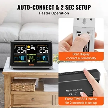 VEVOR Weather Station with Large Color Display and Sensors