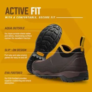 LaCrosse Alpha Muddy 4.5" Rubber Boots for Men Featuring Waterproof Rubber, Pull-On Design, and Eva Footbed, Brown - 10 M