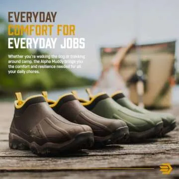 LaCrosse Alpha Muddy 4.5" Rubber Boots for Men Featuring Waterproof Rubber, Pull-On Design, and Eva Footbed, Brown - 10 M