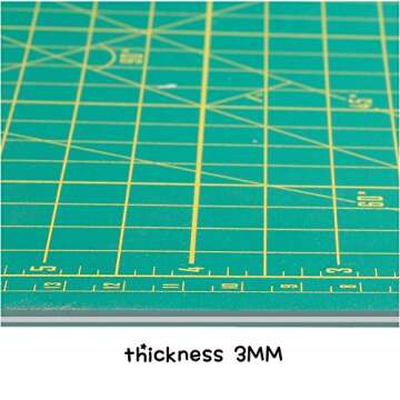 ZERRO Cutting Mat, Self Healing Rotary Cutting Mat 12" x 9" Professional Double-Sided Thick Non-Slip Mat for Quilting Sewing Crafts Art Projects (A4)