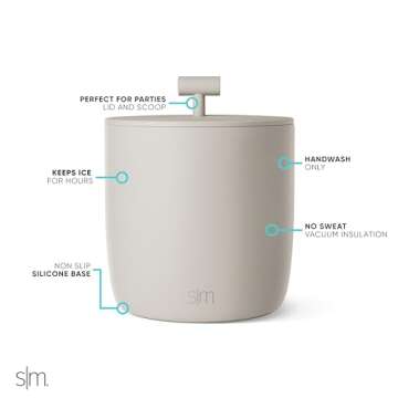 Simple Modern Vacuum Insulated Ice Bucket with Lid and Scoop | for Cocktail, Champagne, Wine, Beer, ...
