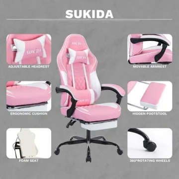 Ergonomic Gaming Chair with Massage Support and Style