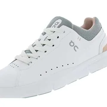 On Women's The Roger Advantage Sneakers, White/Rose, 8 Medium US