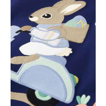 Gymboree,and Toddler Embroidered Graphic Short Sleeve T-Shirts,Bunny Scooter,7