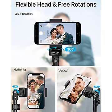 NEXBOOM iPhone Tripod - 66" [Stable & Tall] iPhone Tripod Stand with Remote, Tripod for iPhone Compatible with iPhone 16 15 Pro Max 14 13 Plus,Samsung S22/ Camera/GoPro/Video Recording