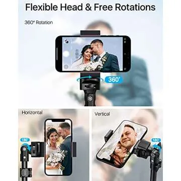 NEXBOOM iPhone Tripod - 66" [Stable & Tall] iPhone Tripod Stand with Remote, Tripod for iPhone Compatible with iPhone 16 15 Pro Max 14 13 Plus,Samsung S22/ Camera/GoPro/Video Recording