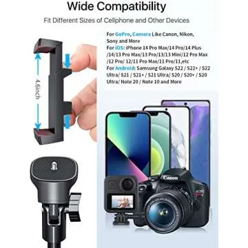 NEXBOOM iPhone Tripod - 66" [Stable & Tall] iPhone Tripod Stand with Remote, Tripod for iPhone Compatible with iPhone 16 15 Pro Max 14 13 Plus,Samsung S22/ Camera/GoPro/Video Recording