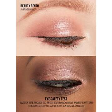 Kaja Eye Bento Collection - Bouncy Eyeshadow Trio | 17 Mauve Bouquet | Mauve Berry Tone | Vegan, Cruelty free
