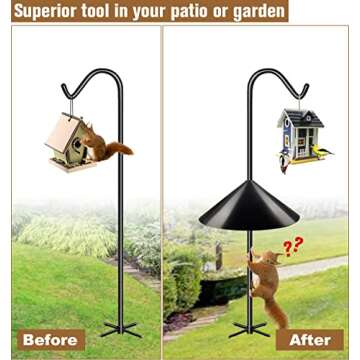Garbuildman Squirrel Baffle for Bird Feeder Pole, Outside Pole Mount Bird House Guard for Outdoor Sh...