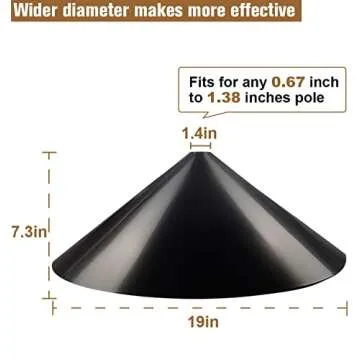 Garbuildman Squirrel Baffle for Bird Feeder Pole, Outside Pole Mount Bird House Guard for Outdoor Shepherd’s Hook, 19 Inch Diameter, 1 Pack