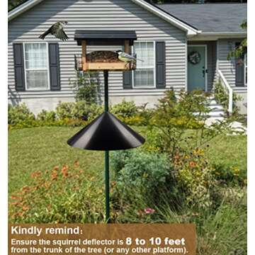 Garbuildman Squirrel Baffle for Bird Feeder Pole, Outside Pole Mount Bird House Guard for Outdoor Shepherd’s Hook, 19 Inch Diameter, 1 Pack
