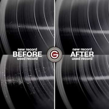 GrooveWasher Vinyl Record Cleaning Kit – Handcrafted Walnut Handle with Scratch-Free Microfiber Pad, Essential LP Care System Includes G2 Cleaning Fluid Spray + Bonus, Erase Fingerprint Oils & Dirt