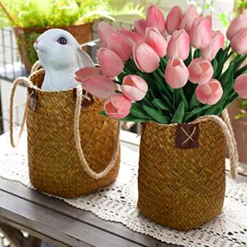 C APPOK 30pcs Artificial Tulips - Real Touch Faux Flowers