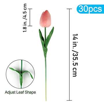 C APPOK 30pcs Artificial Tulips - Real Touch Faux Flowers