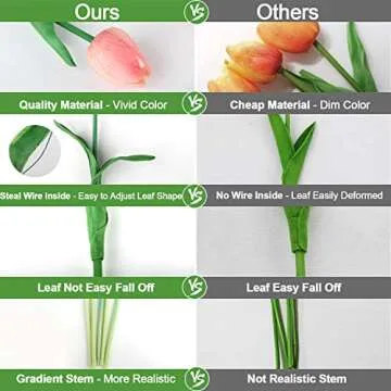 C APPOK 30pcs Artificial Tulips - Real Touch Faux Flowers