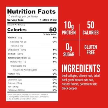 LonoLife Low Sodium Beef Bone Broth Powder Mix | Grass-Fed, 10g Protein | Collagen-Rich, Keto & Paleo Friendly | Natural Ingredients | 10 Portable Stick Pack Servings