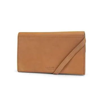 Timberland RFID Leather Wallet Phone Bag with Detachable Crossbody Strap, Wheat (Nubuck)