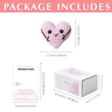 Miarita Crochet Heart Gift - Pocket Hug Token Pack of 2 for Long Distance Love