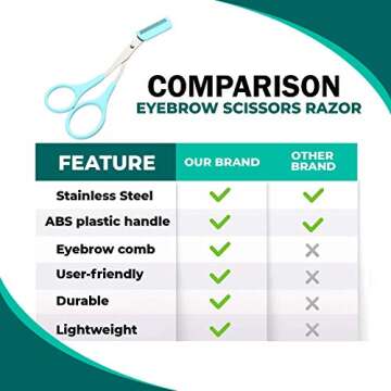 Nylea Eyebrow Trimmer with Razors, Eyebrow Scissors Comb for Women and Men, All-in-One Shaper Epilat...